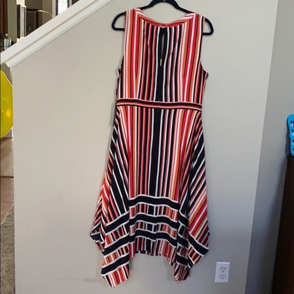 Karl Lagerfeld Striped handkerchief hem midi dress - Picture 2 of 7